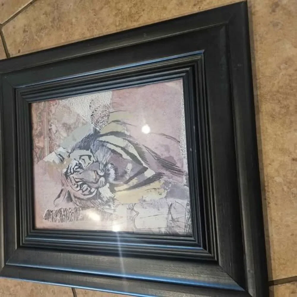 Ann Dilliard Set of 3 Framed African Tiger Lion Zebra  Lithographs Afrique